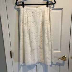 J Crew white lace midi skirt